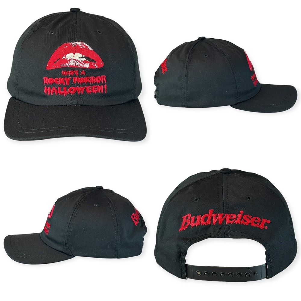 Vintage Budweiser Have A Rocky Horror Halloween Baseball Snapback Cap 1995 Black